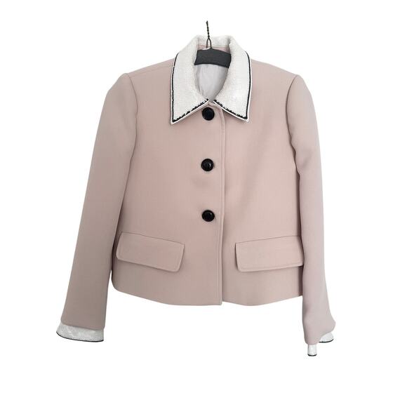 MIU MIU Embroidered Single-breasted Cady Jacket - Picture 1 of 4